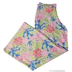 Lolly Wolly Doodle Coral Wide Leg Pants 2X Tall